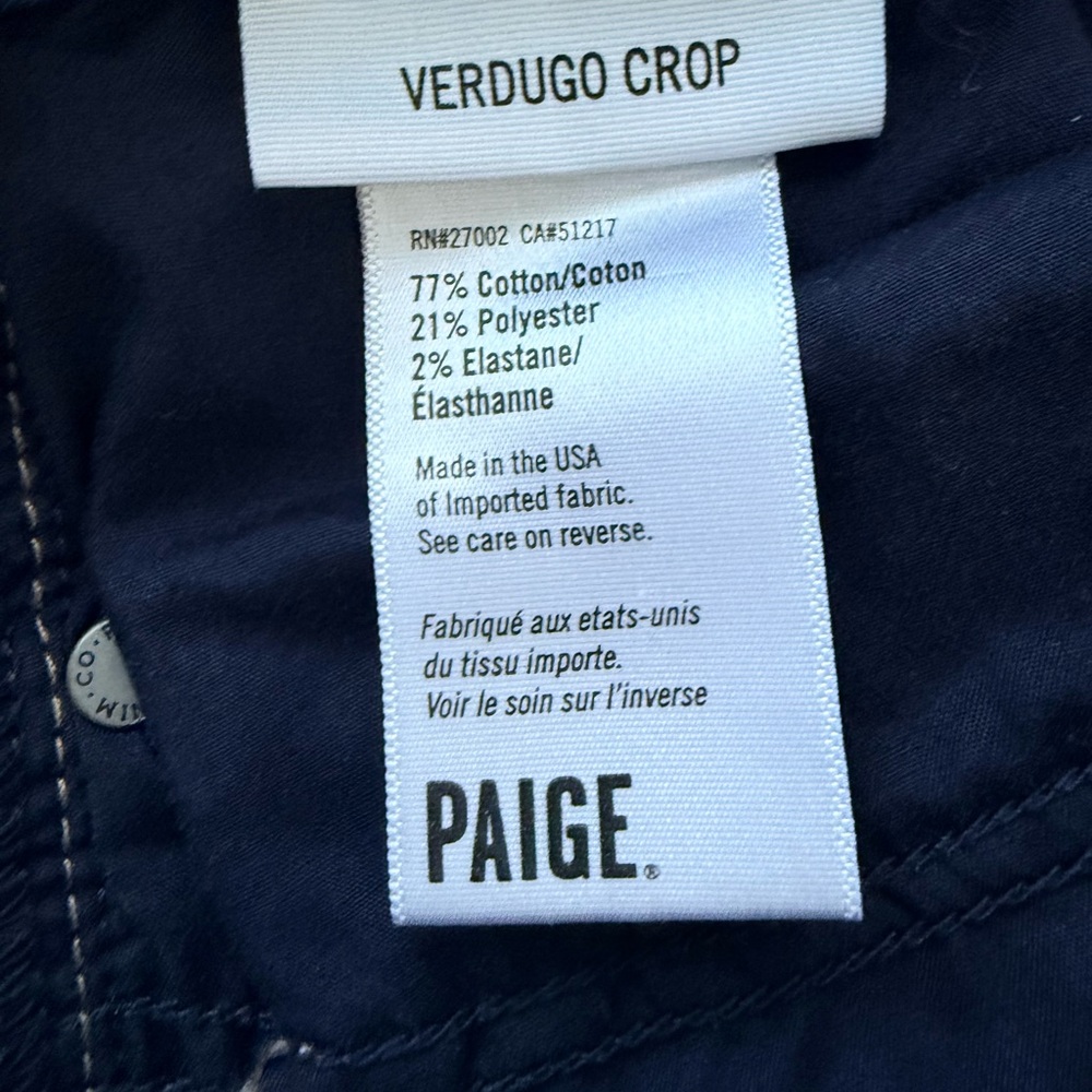 Paige Verdugo Crop Women's Jeans Size 28 - Picture 2 of 8